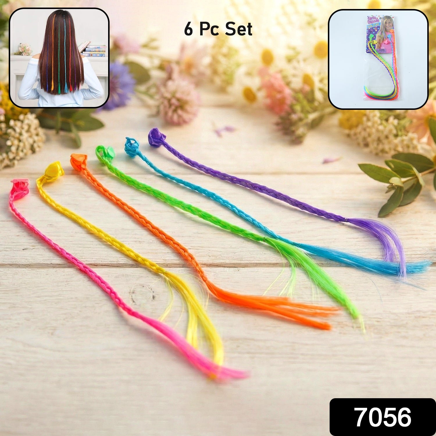 Braided Hair Extension Streaks – Colourful Clip-In Set for Kids