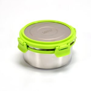 Stainless Steel Lunch Box – Round, Leak-proof 400ml | Ganesh