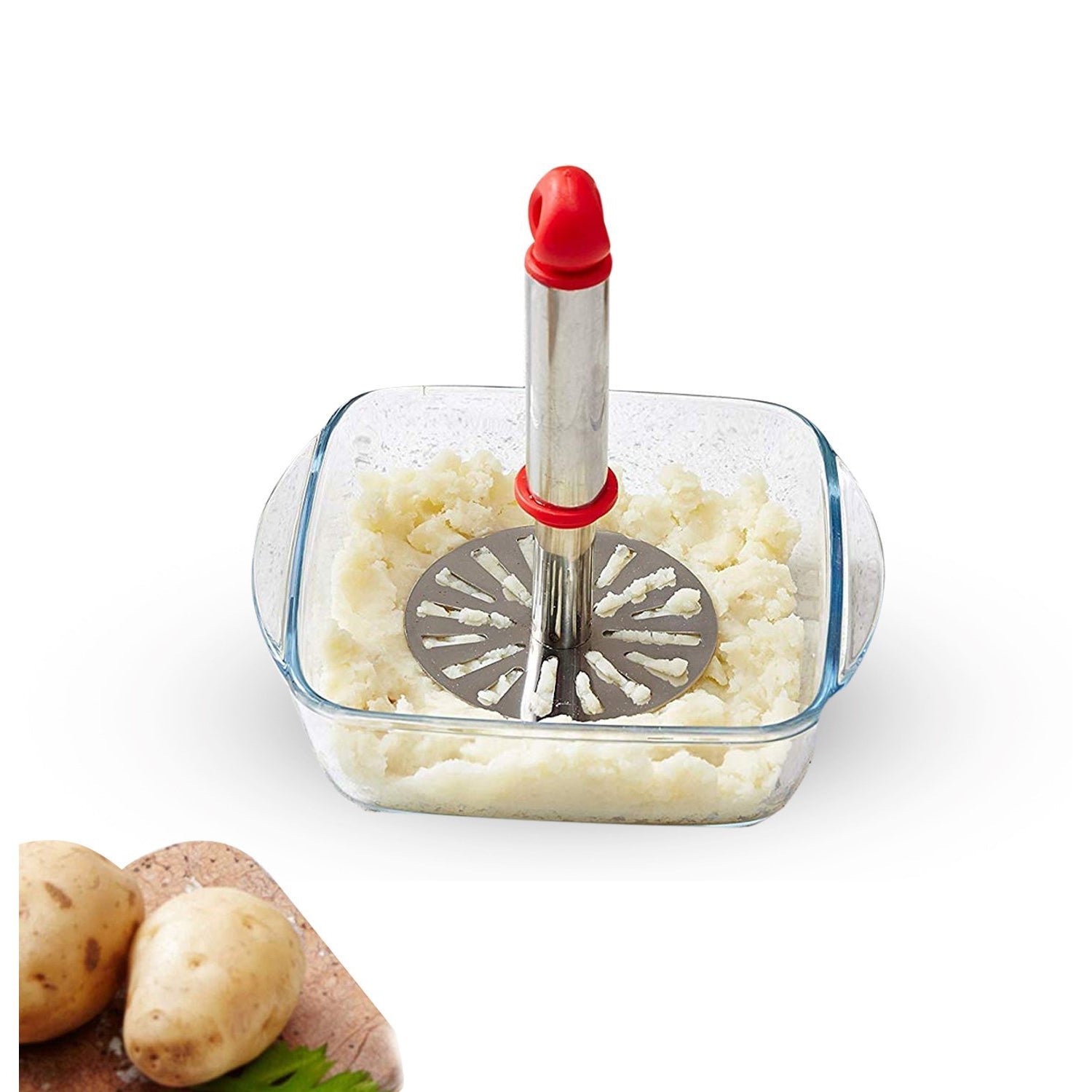 Potato Masher – Stainless Steel with Plastic Handle | Ganesh