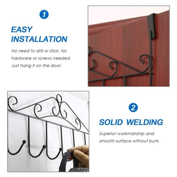 Over Door Hanger Rack – 7 Hooks Metal Organizer | Indo Glow