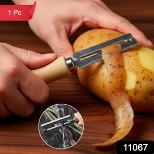 Stainless Steel Vegetable Peeler – Sharp, Comfortable Wooden Grip