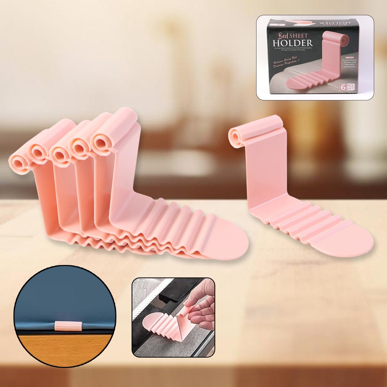 Bed Sheet Holder Clips – 6 Strong Universal Anti-Slip Clips