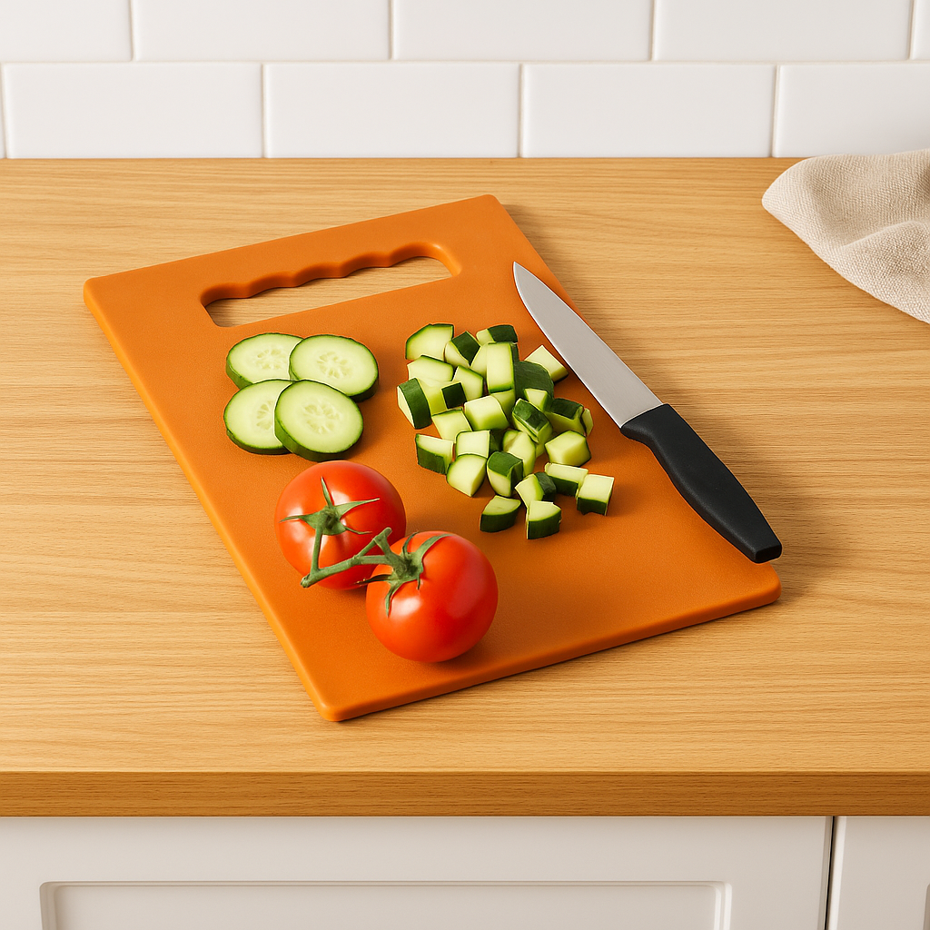 Kitchen Knife Set with Plastic Chopping Board – Pack of 5