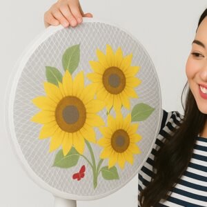 Sunflower Mesh Fan Cover – Dust Protection & Stylish Fit