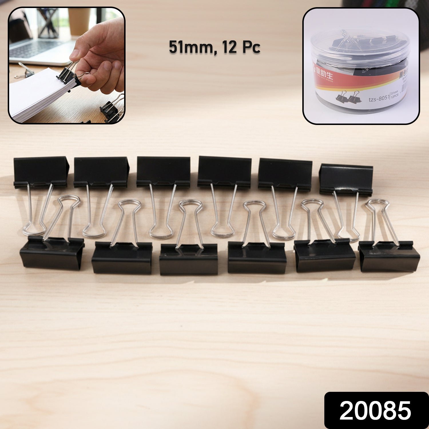 51 mm Large Binder Clips – Strong Secure Paper Holders (12 Pc Set)