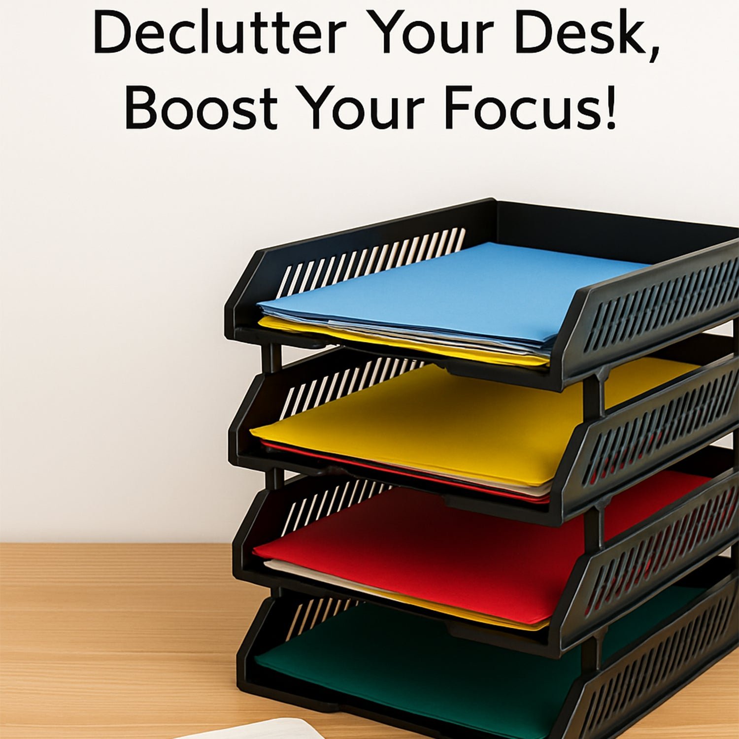 Office File Rack – 4-Layer Desktop Storage with Drawers | FiloDesk