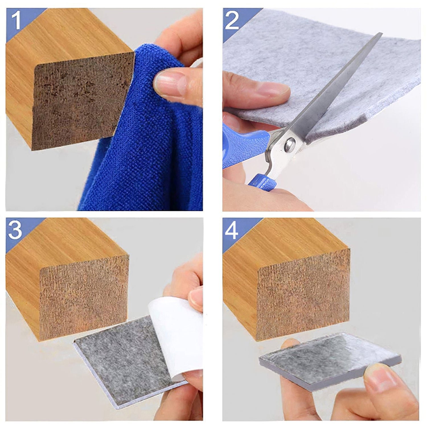 Felt Furniture Pads – Square Floor Protectors (4-Pc) | Safelix