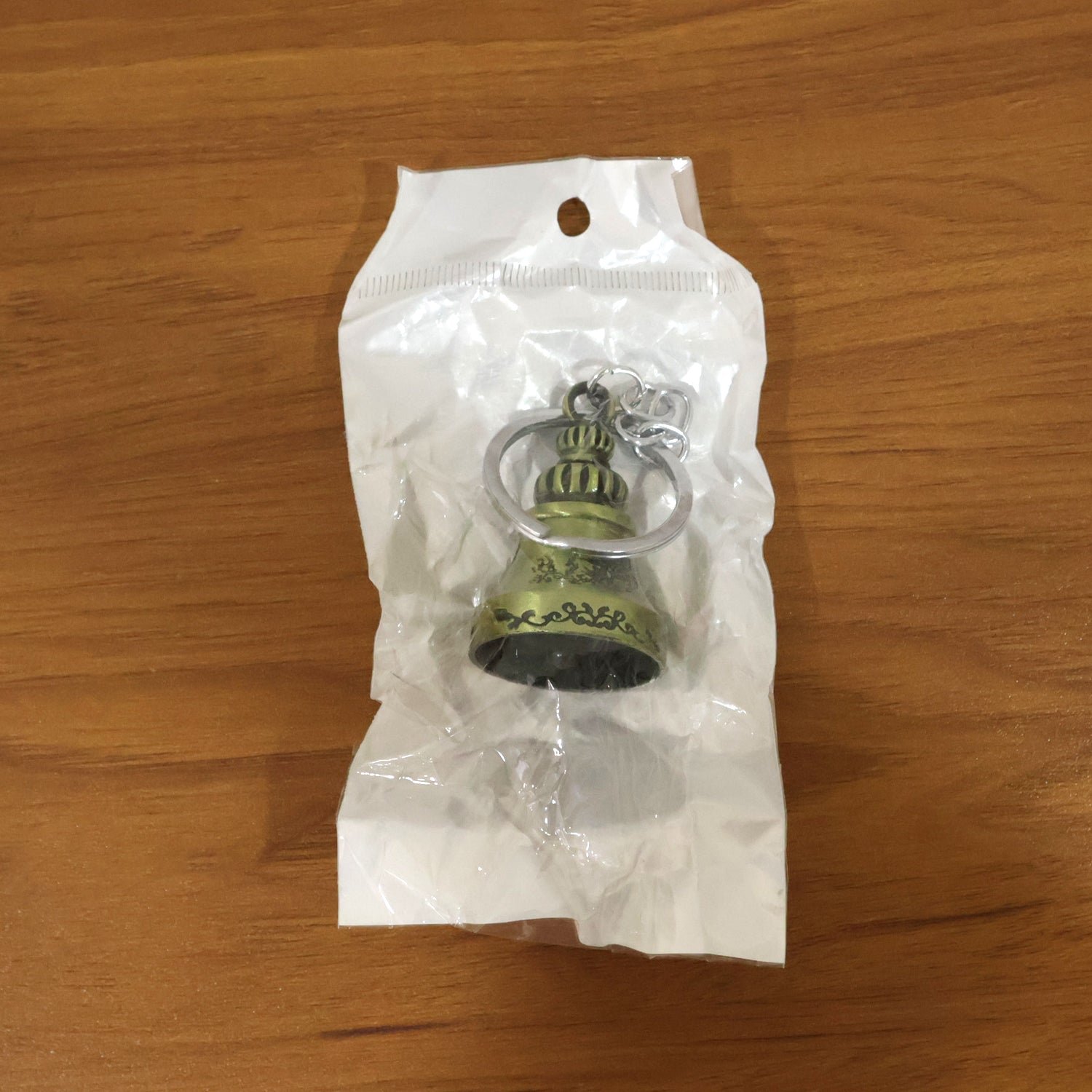 Temple Bell Keychain – Spiritual Metal Charm for Keys and Bags