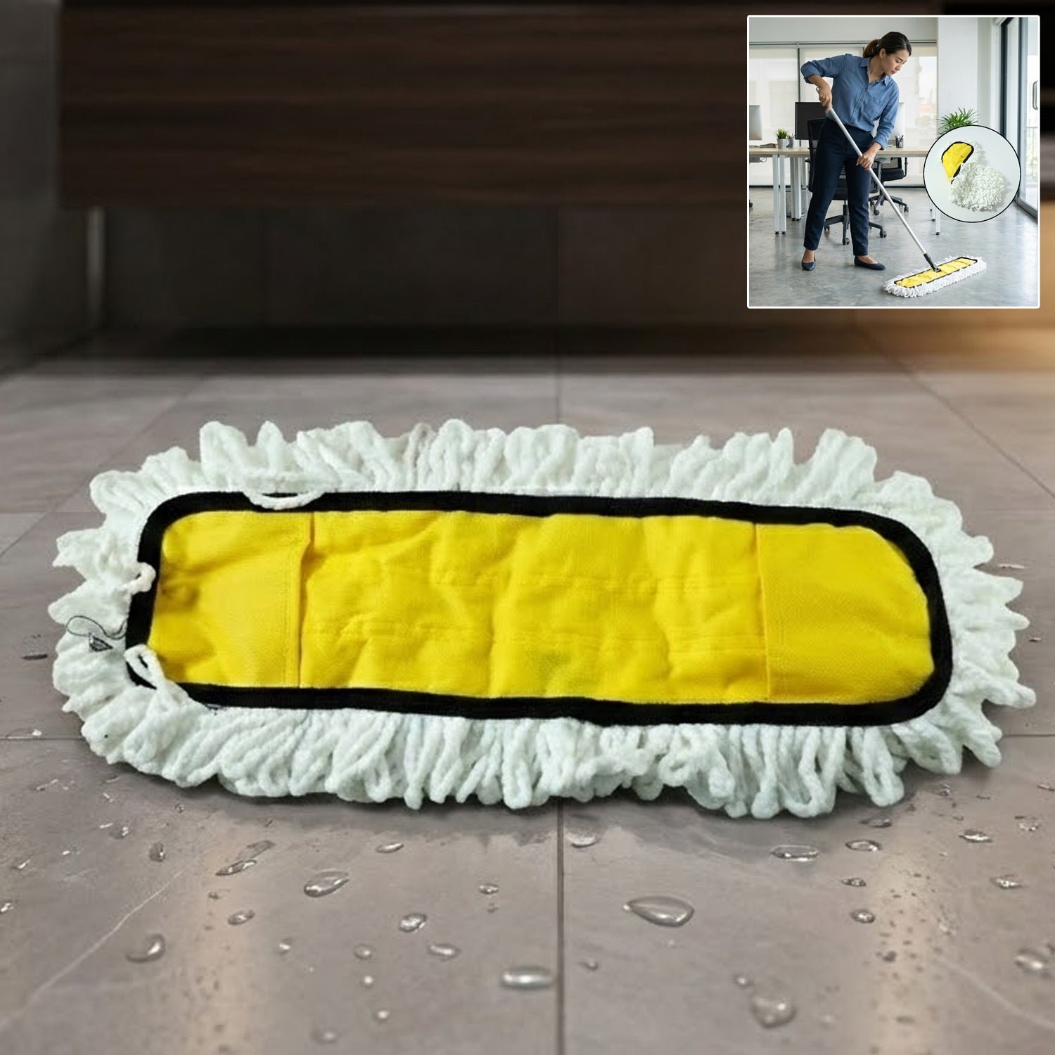 Dust Mop Refill Head – Durable Cotton, 50x20cm for Floors | Velvet Wipe