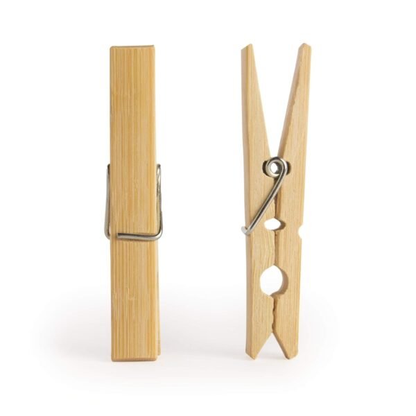 Bamboo Cloth Clips – Heavy Duty Wooden Pegs (10 Pcs) | BathNova