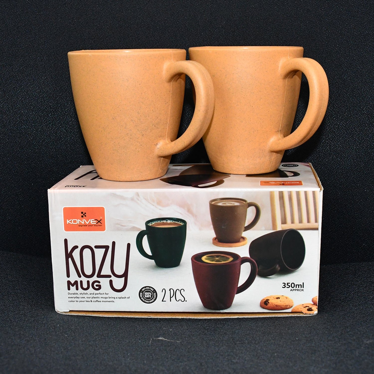 Coffee Mugs – Premium 350ml Set of 2 with Ergonomic Grip
