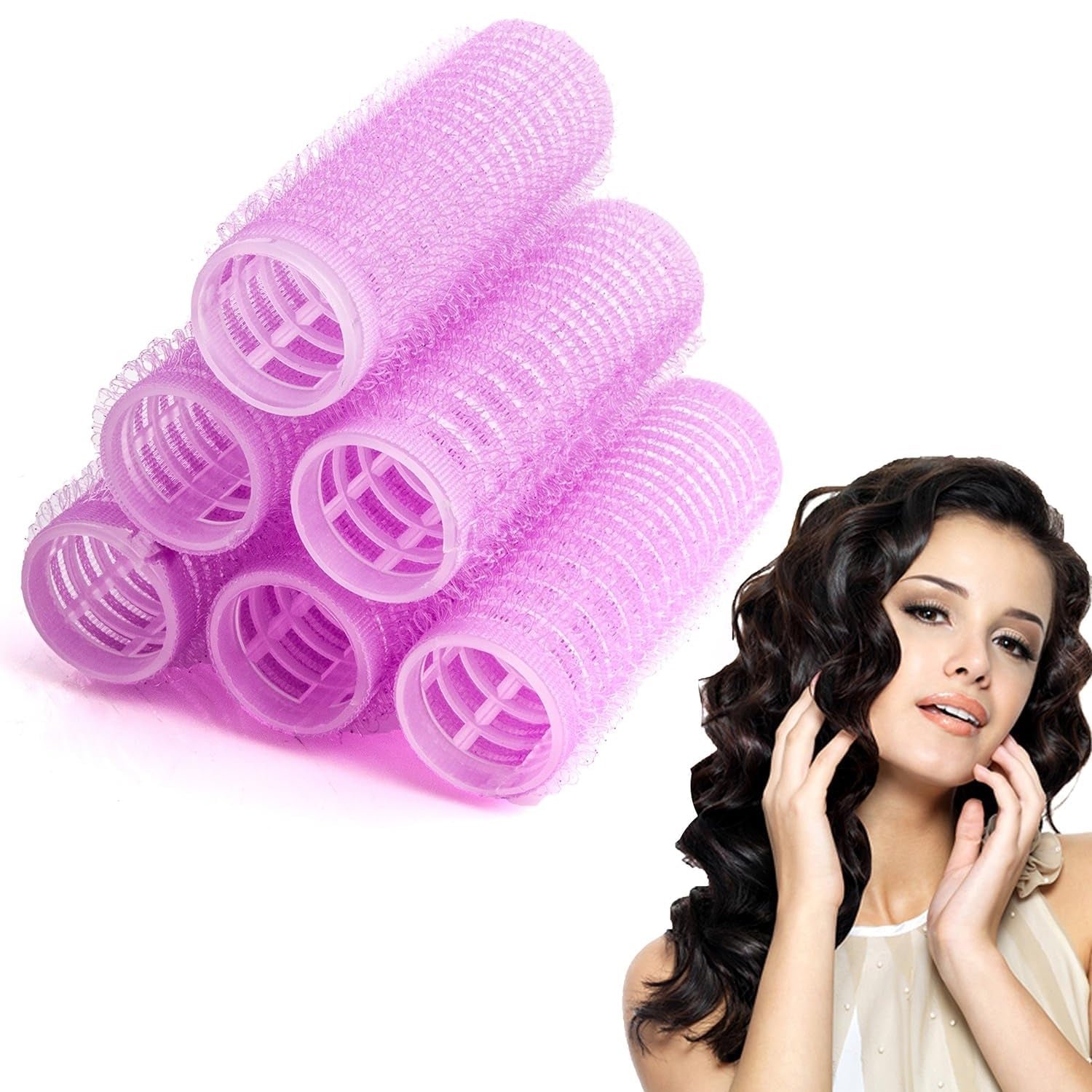Self-Grip Hair Rollers – Lightweight Heat-Free Curlers 6 Pc Set