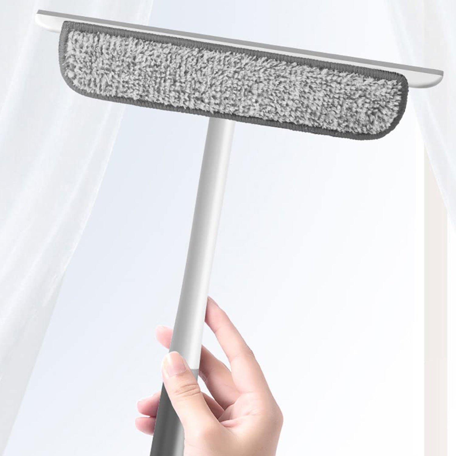 Window Glass Cleaning Wiper – 2-in-1 Microfiber & Silicone Blade
