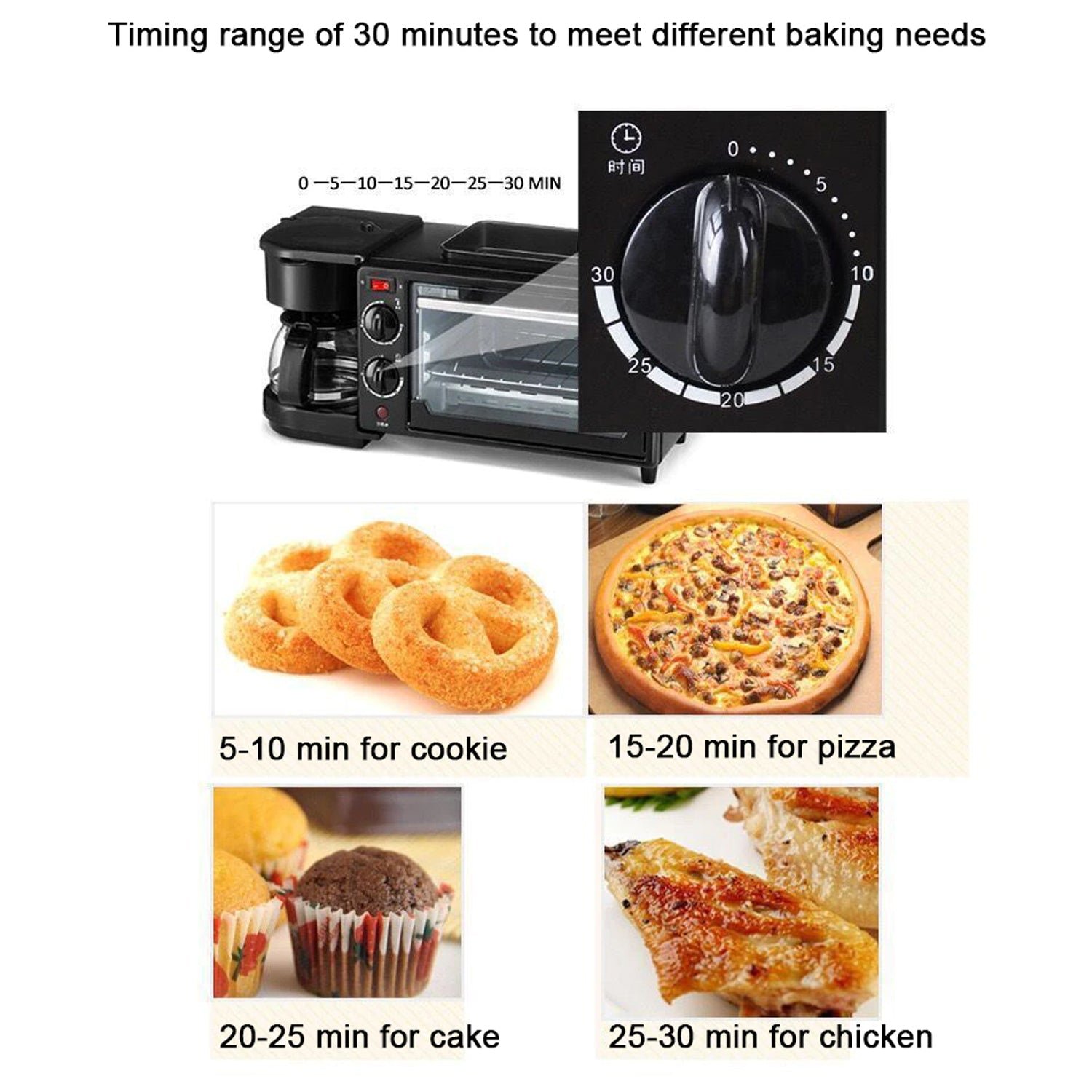 3-in-1 Breakfast Maker – Toaster Oven, Grill & Coffee | Indo Glow