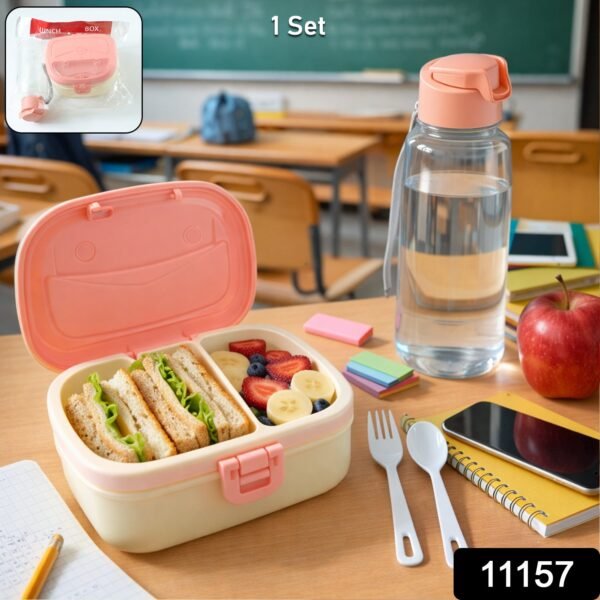 Plastic Lunch Box Set – Secure Lock Lid & Dual Compartments