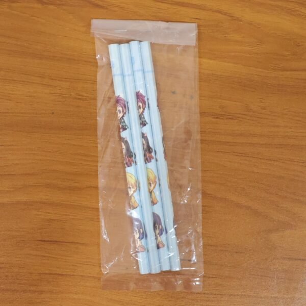 Cartoon Printed Pencil Set – 4 Cute School Writing Pencils