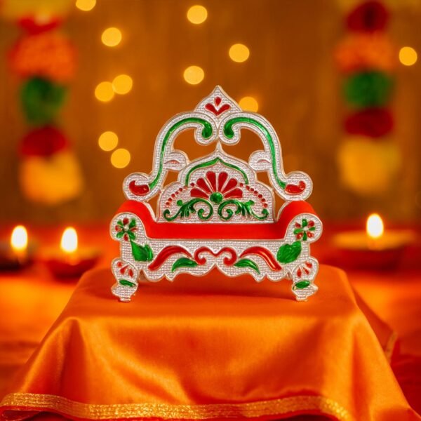 Small Decorative Singhasan – Elegant Plastic Throne for Pooja Idols