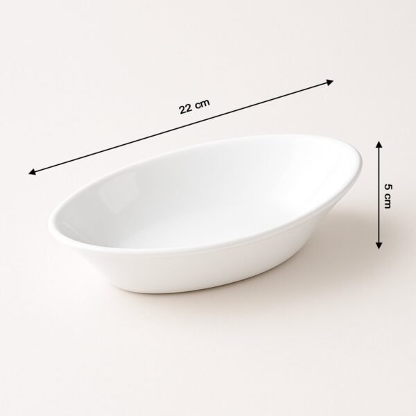 Marin Oval Serving Bowl – Deep, Elegant White Plastic Bowl