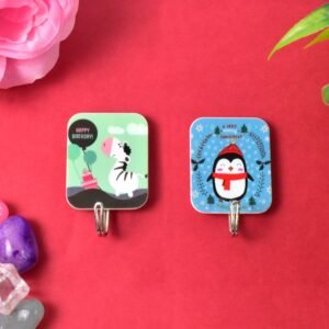 Self-Adhesive Cartoon Hooks – Strong 3 Kg Hold, 2 Pc Set