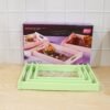 Serving Tray Set – Elegant Floral Design with Side Handles