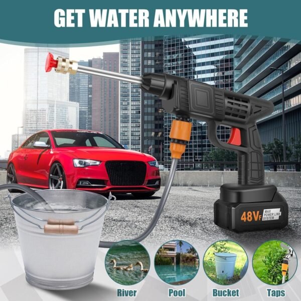 Wireless Car Washer Gun – Portable High Pressure Kit | Carivox