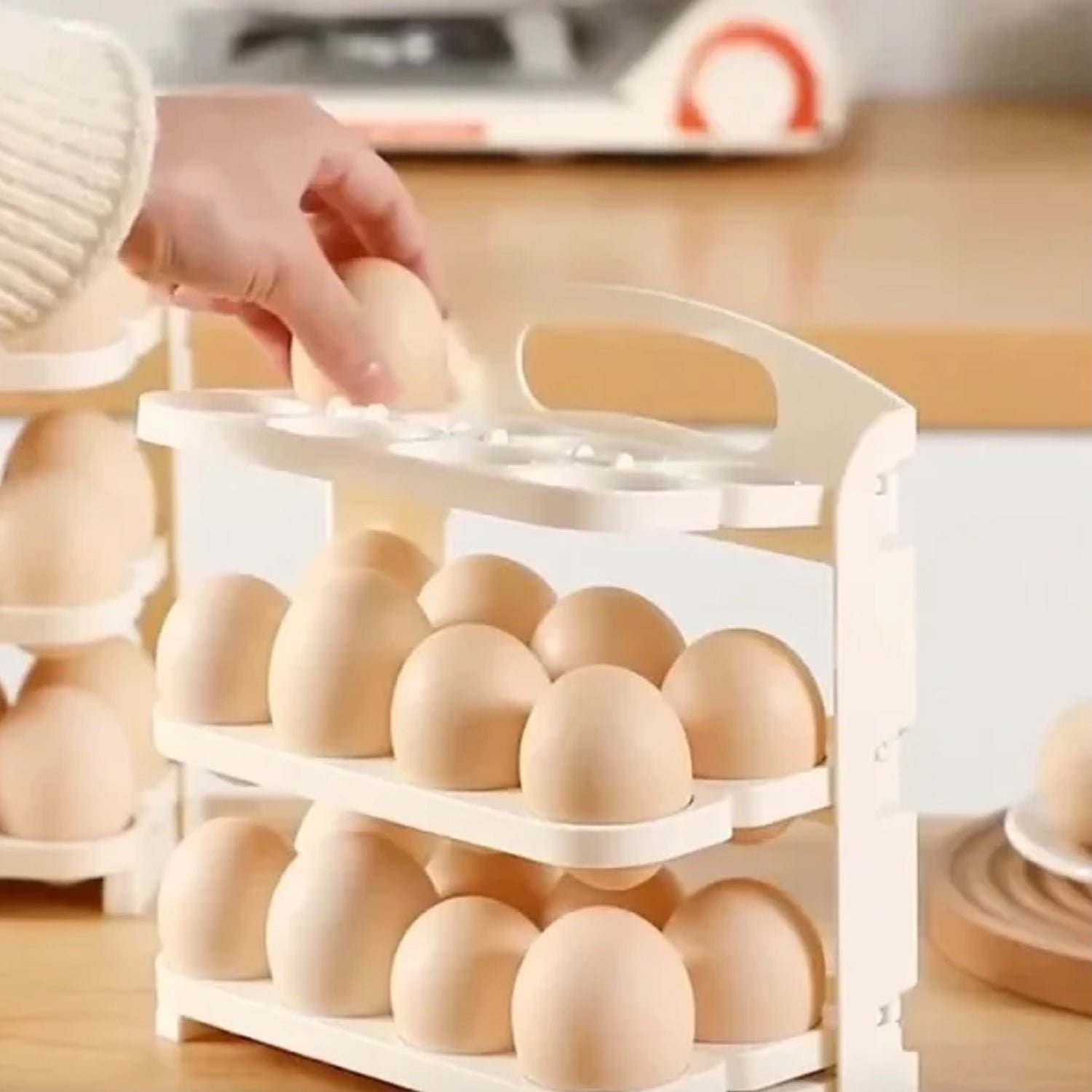 Foldable Egg Tray – 24-Grid Refrigerator Organizer | Tidy Table
