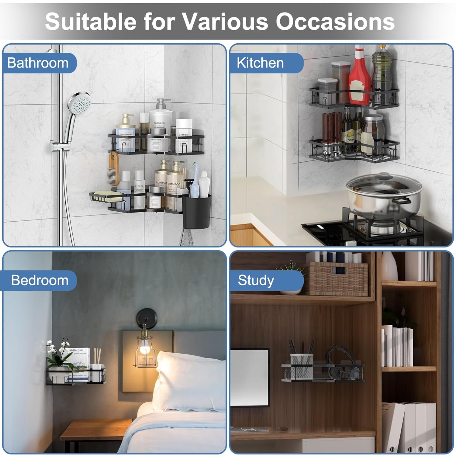 Stainless Steel Corner Shelf Organizer – Space-Saving & Durable (2 Pc)