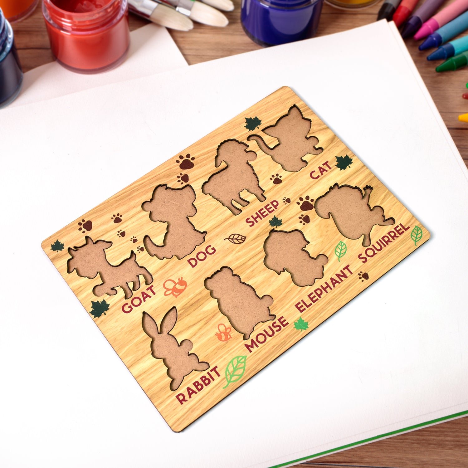 Wooden Animal Puzzle – Educational Learning Board | Inventive Play