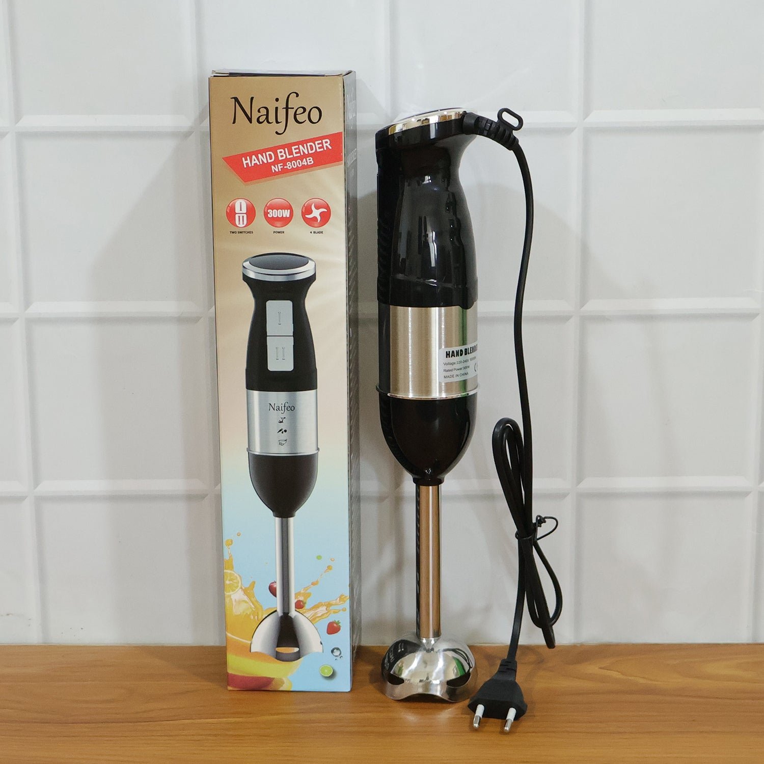 Handheld Stainless Steel Emulsion Blender – Powerful 300W Motor