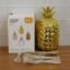 Gold Stainless Steel Cutlery Set – Luxury 24-Piece with Pineapple Stand