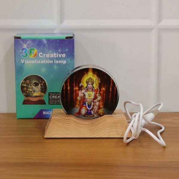 3D Hanuman Ji Acrylic LED Night Lamp – Warm Spiritual Glow