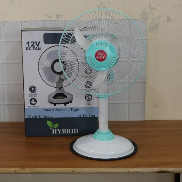 12V DC Hybrid Pedestal Fan – High-Speed Cooling for Home & Office