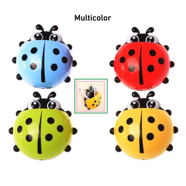 Ladybug Toothbrush Holder – Suction Hook Bathroom Organizer | BrushedUp