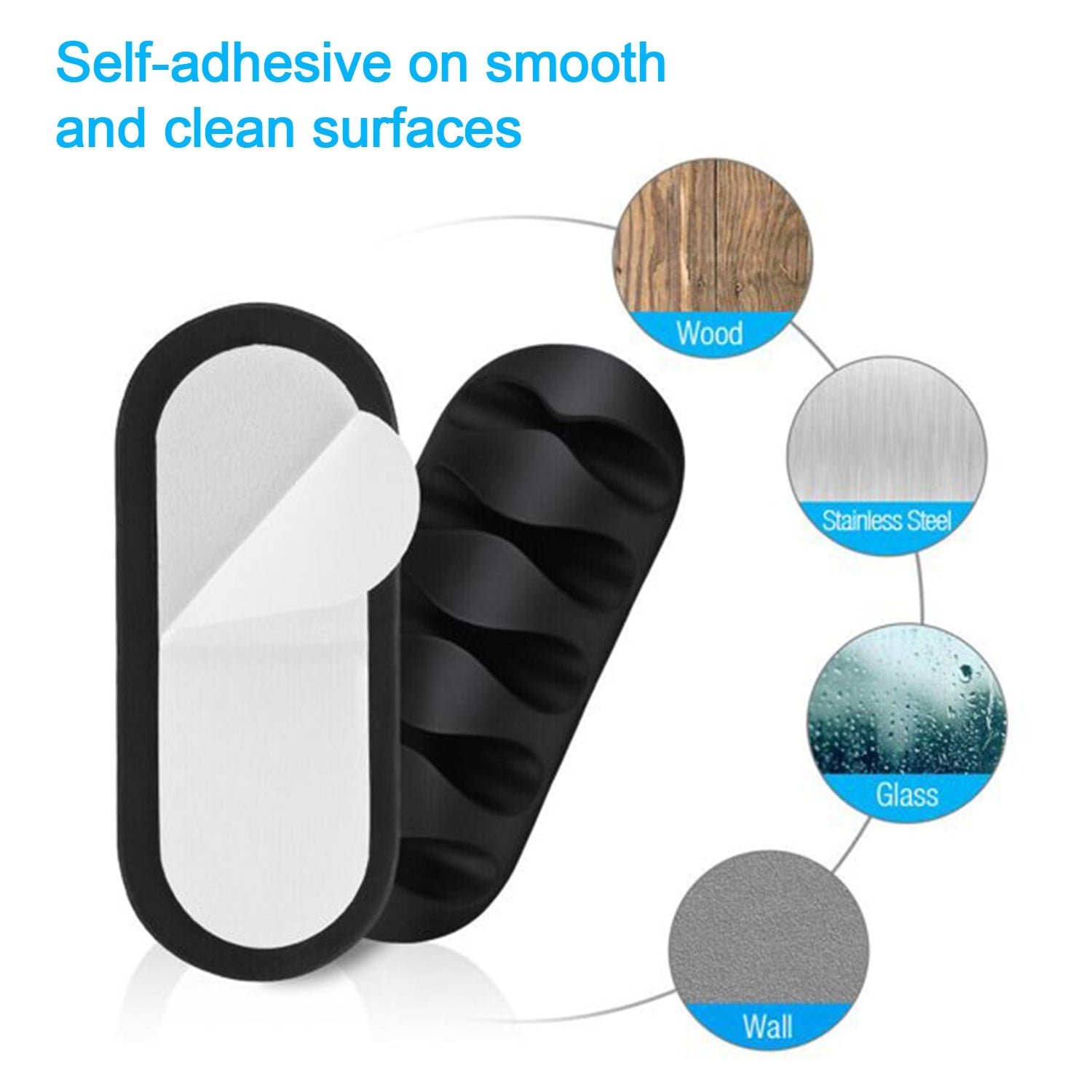 Cable Organiser Clips – Self-Adhesive Wire Management (10 Pc) | DigixDrive