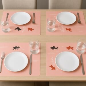 Dining Table Placemats – Elegant Heat Resistant Fish Design Set