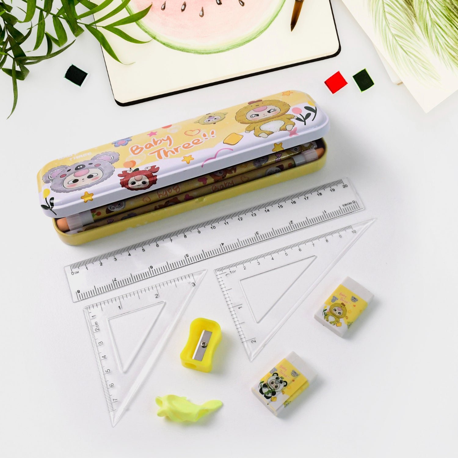 Geometry Box Set – Complete Stationery Kit with Metal Pencil Box