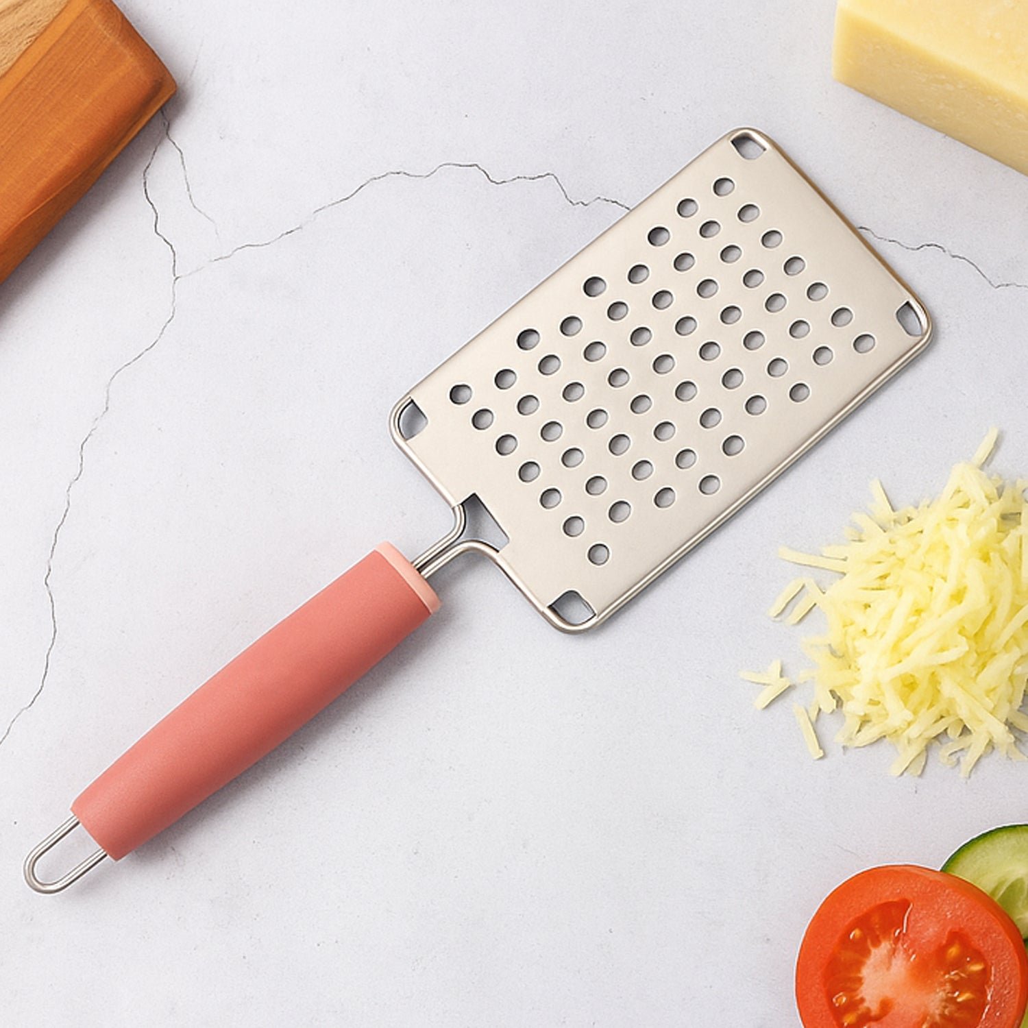 Stainless Steel Cheese & Vegetable Grater – Soft Grip Handle
