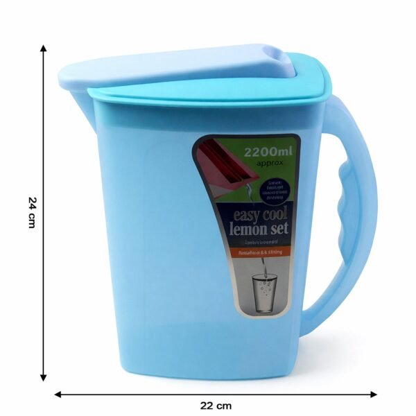 Water Jug with Lid & Handle – Easy Cool Lemon Set 2200ml