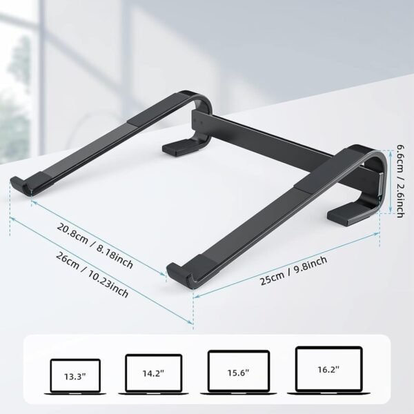 Fixed Metal Laptop Stand – Sturdy Ergonomic Desk Riser for Work