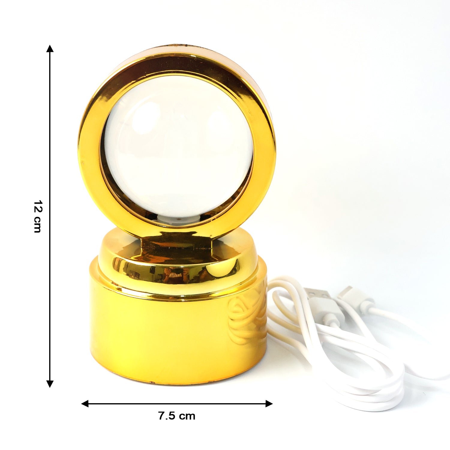 Radhe Krishna Crystal Ball Night Light – 360° Rotating LED Lamp