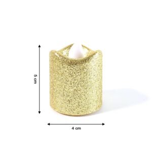 LED Tealight Candles – 6 Pc Flameless Christmas Glitter Set
