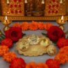 07_thali Ganesh Embossed Roli-Chawal Kumkum Chopra – Antique Gold Finish