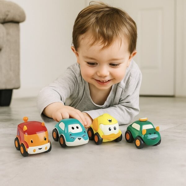 Toddler Toy Cars Set – 12-Piece Colorful Pull Back Vehicles