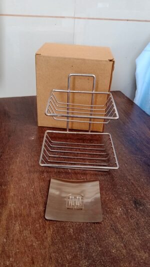 07d0fd27-fb64-4b48-80f1-a079af21f44c Wall Mounted Soap Dish – Stainless Steel with Hooks | Velvet Organizers