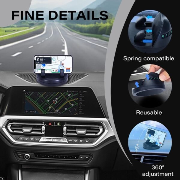 Car Phone Holder – 2-in-1 Anti-Slip Dashboard Mount | Velvet Wheels
