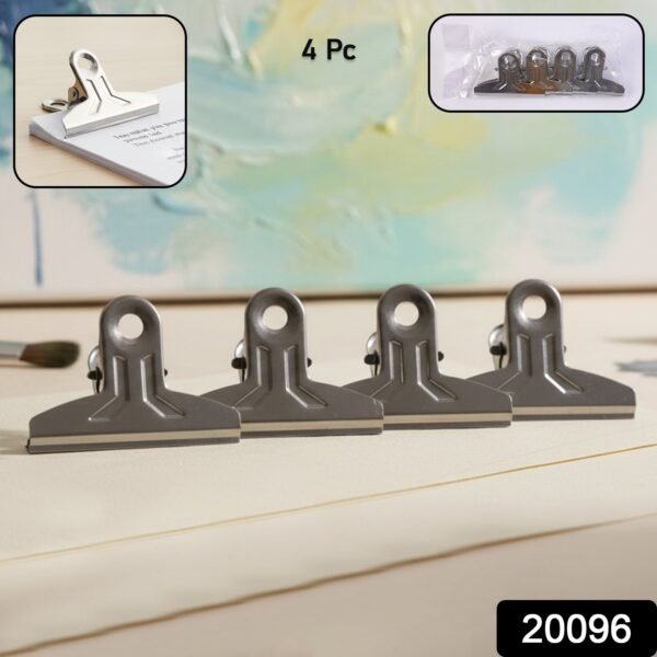 Heavy Duty Metal Paper Clamp Clips – Strong Grip & Durable 4 Pc Set