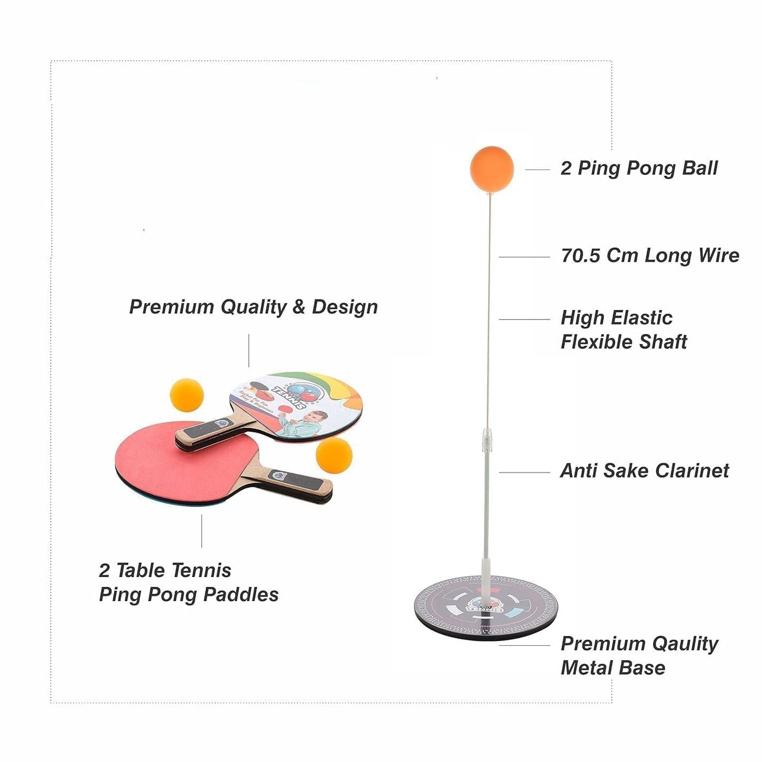 Table Tennis Trainer Set – Portable Wiff Waff for Self Training