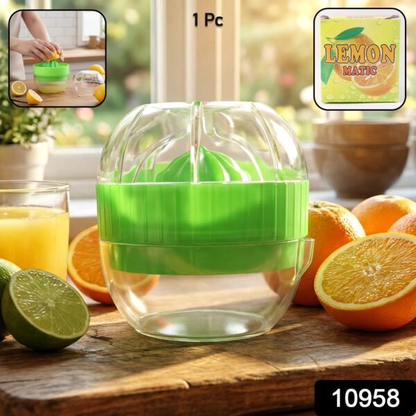 Manual Citrus Juicer – Splash-Free Juicing with Bowl & Cover