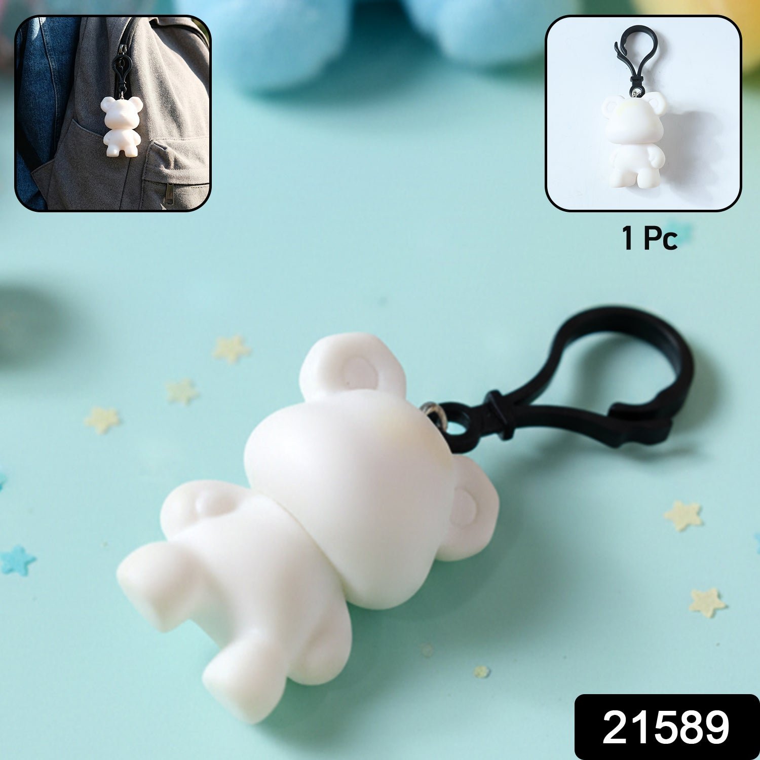 Bear Figure Keychain – Cute Cartoon Clip Charm