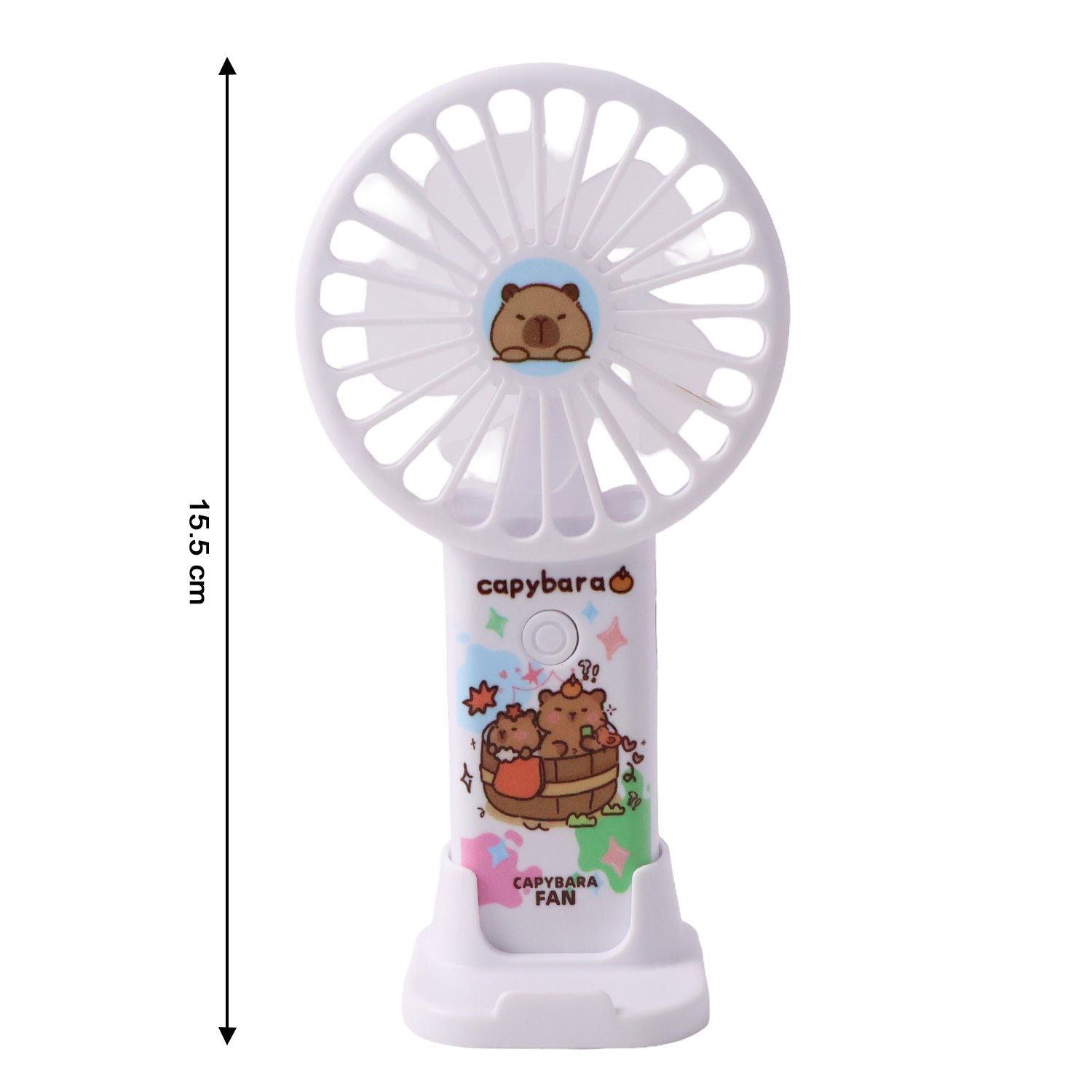Rechargeable Handheld Fan – Cute Cartoon Capybara with USB Stand